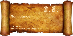 Mór Bence névjegykártya
